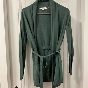 Boden angora/cashmere blend dark green wrap sweater with shawl collar, us2/uk6